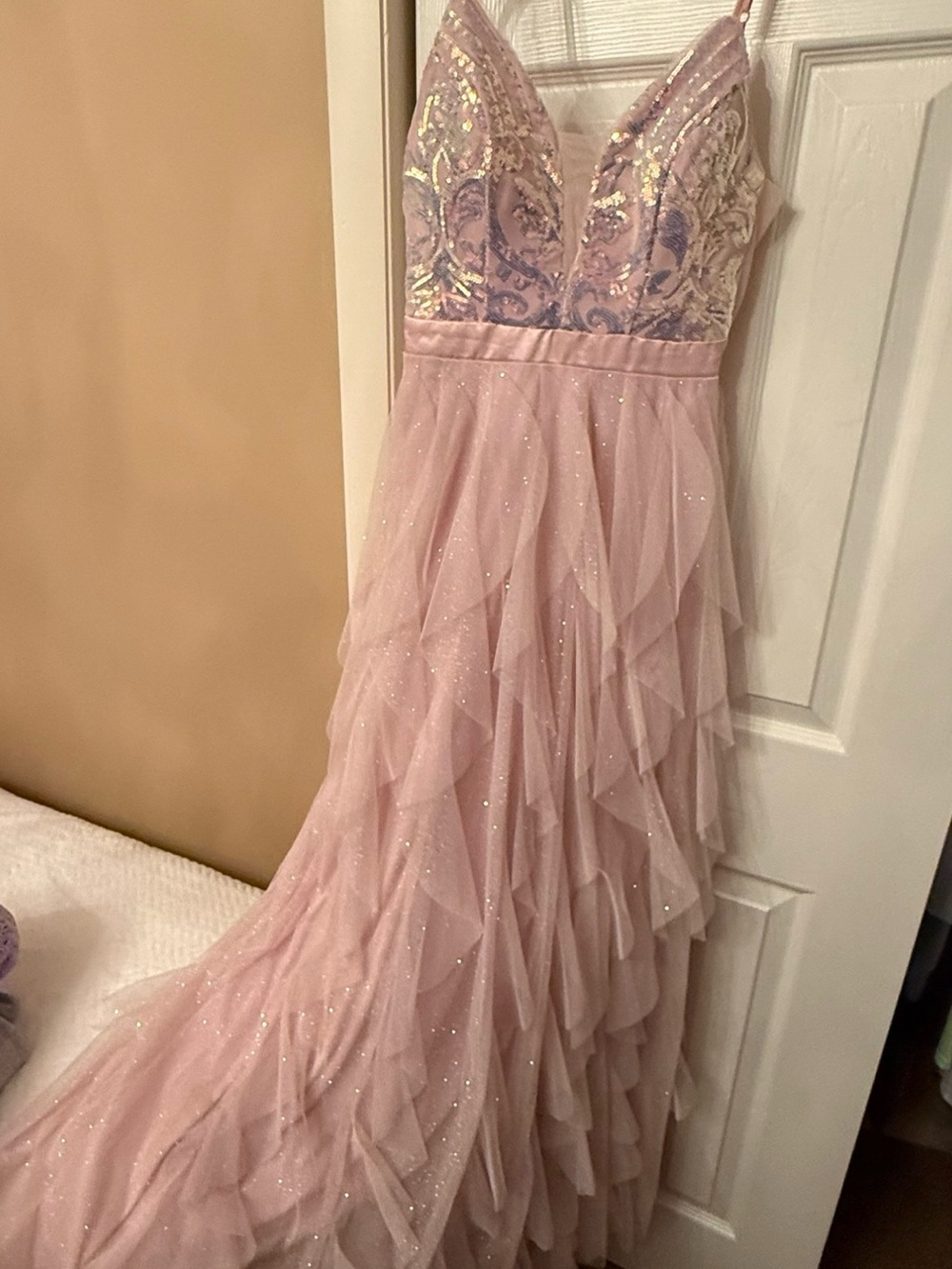 Teen’s Sparkle Pink Ruffle Tulle Dress